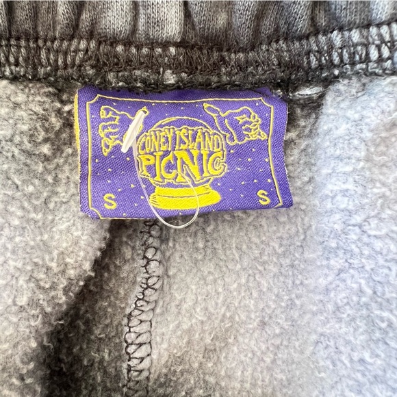 CONEY ISLAND PICNIC Nature Grey Black Graphic Tie Dye Sweatpants S - Picture 10 of 14